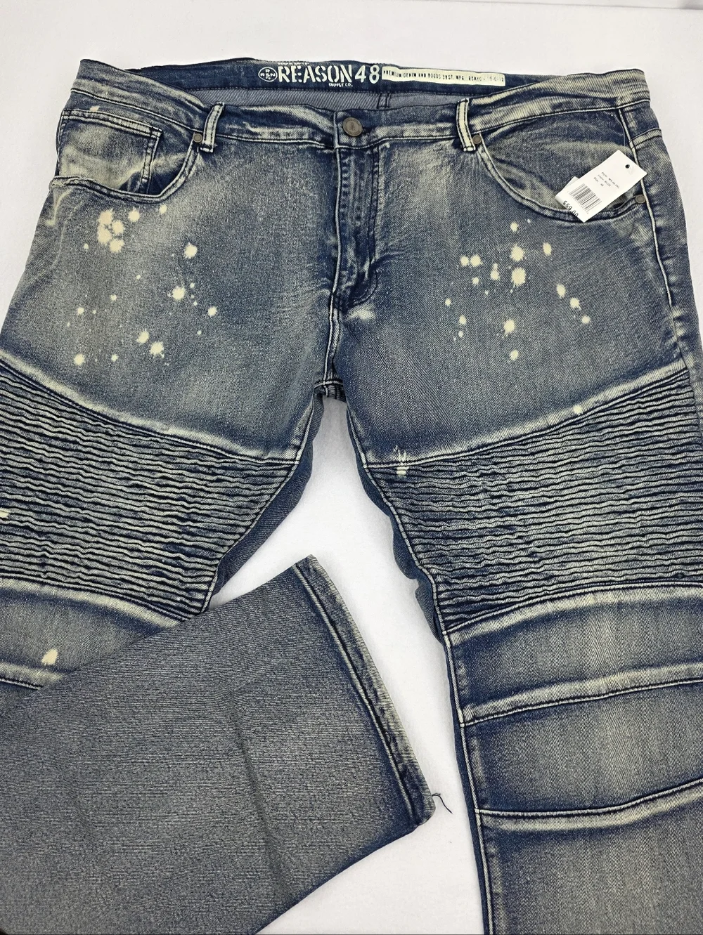 Reason Brand Big and Tall Men's Touch Up Skinny Jeans Size 48 Blue NWT AA-3415